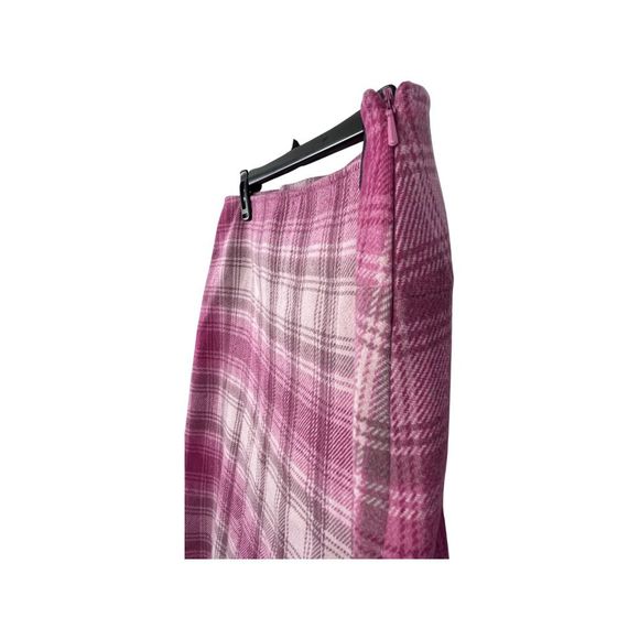 RARE Tommy Hilfiger Pink Tartan Plaid Wool Pleated Skirt Size 10 - Picture 8 of 14